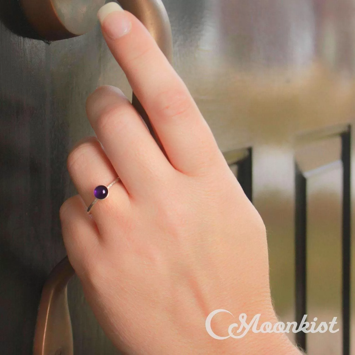 Simple Amethyst Gemstone Stacking Ring | Moonkist Designs