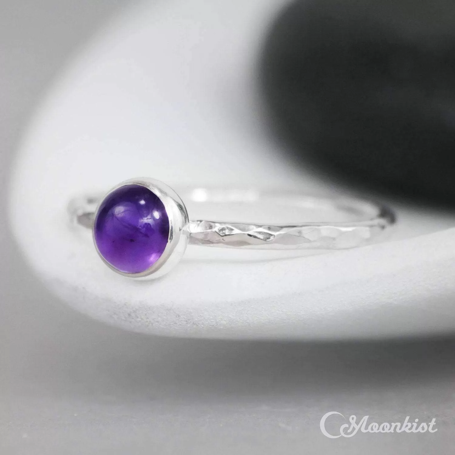 Simple Amethyst Gemstone Stacking Ring | Moonkist Designs