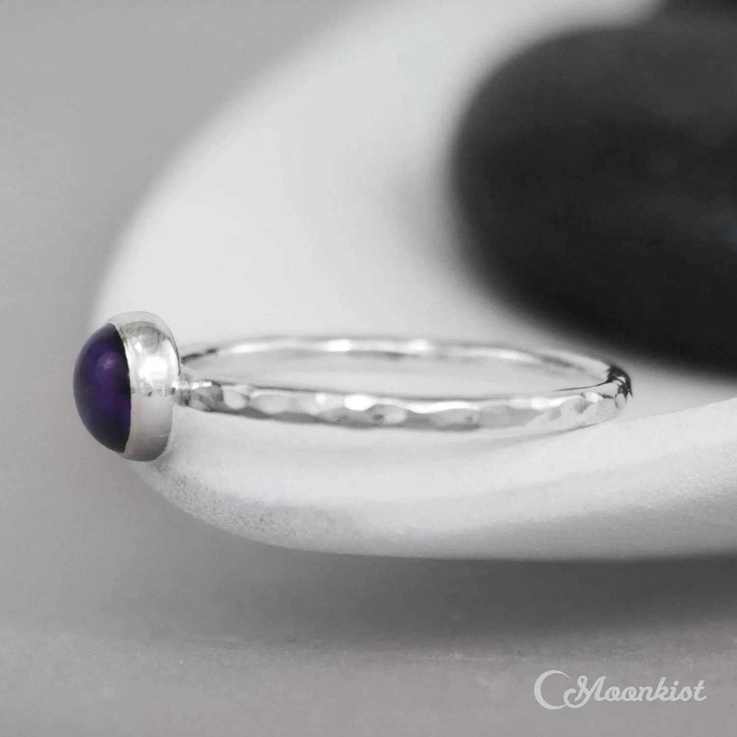 Simple Amethyst Gemstone Stacking Ring | Moonkist Designs