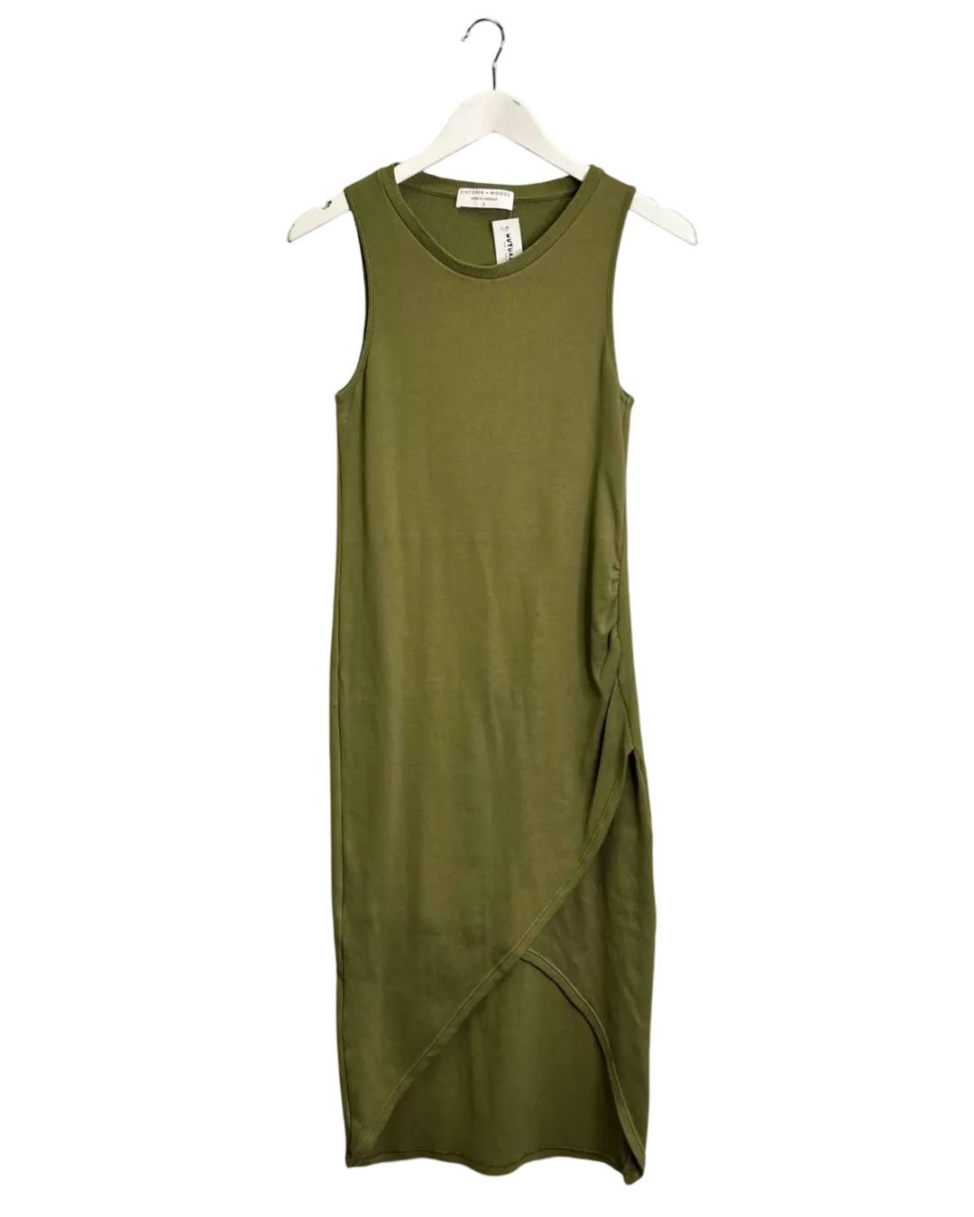 Size 12 - Viktoria & Woods Olive Rib Tank Midi Dress