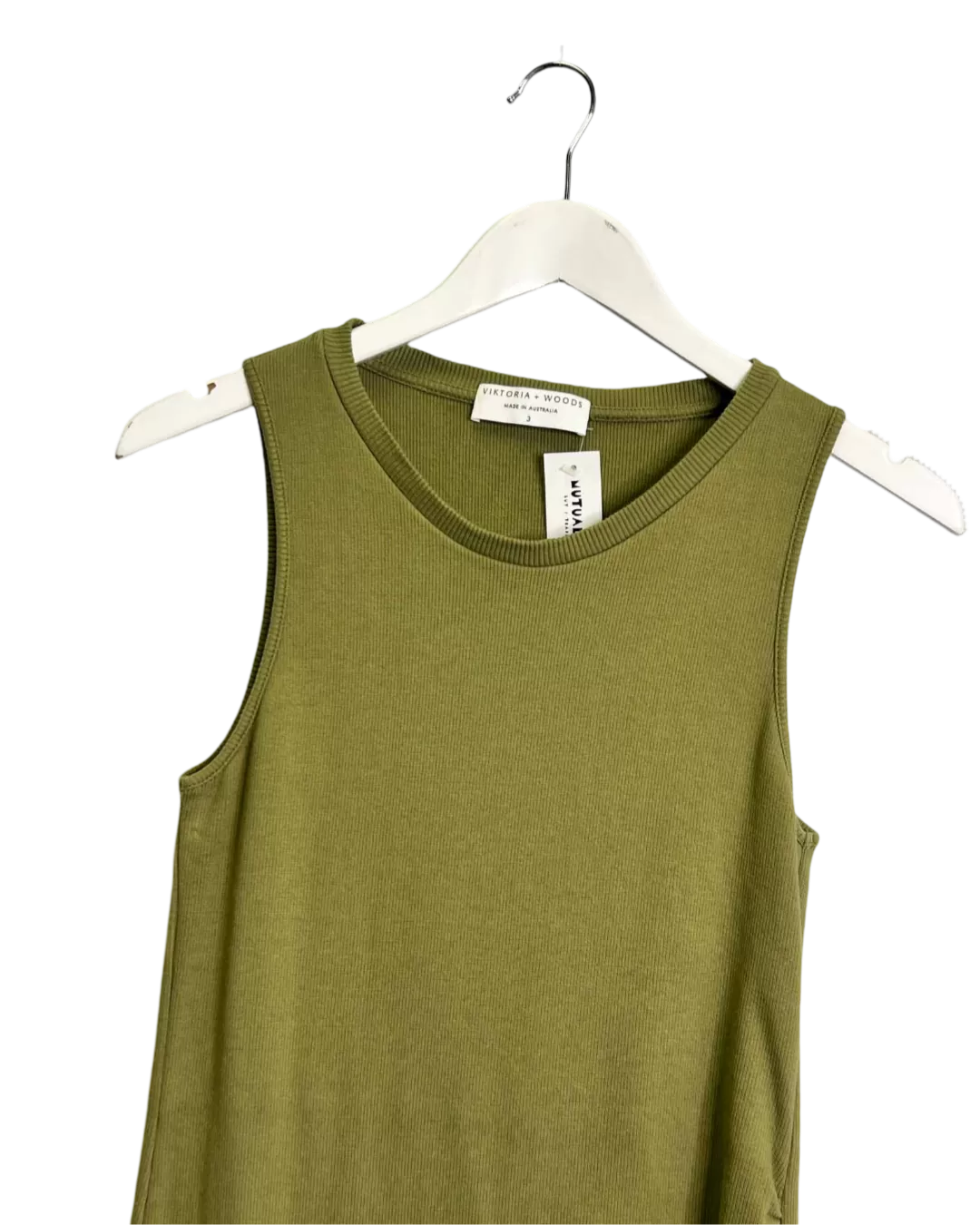 Size 12 - Viktoria & Woods Olive Rib Tank Midi Dress