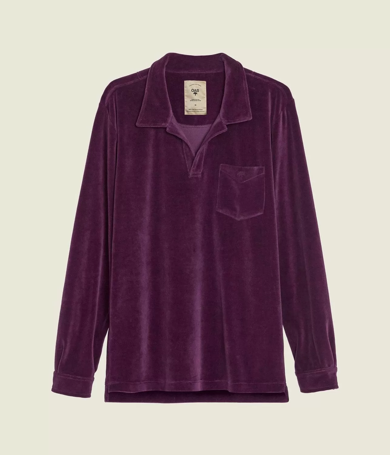 VELOUR LONG SLEEVE SHIRT- DANDY PURPLE