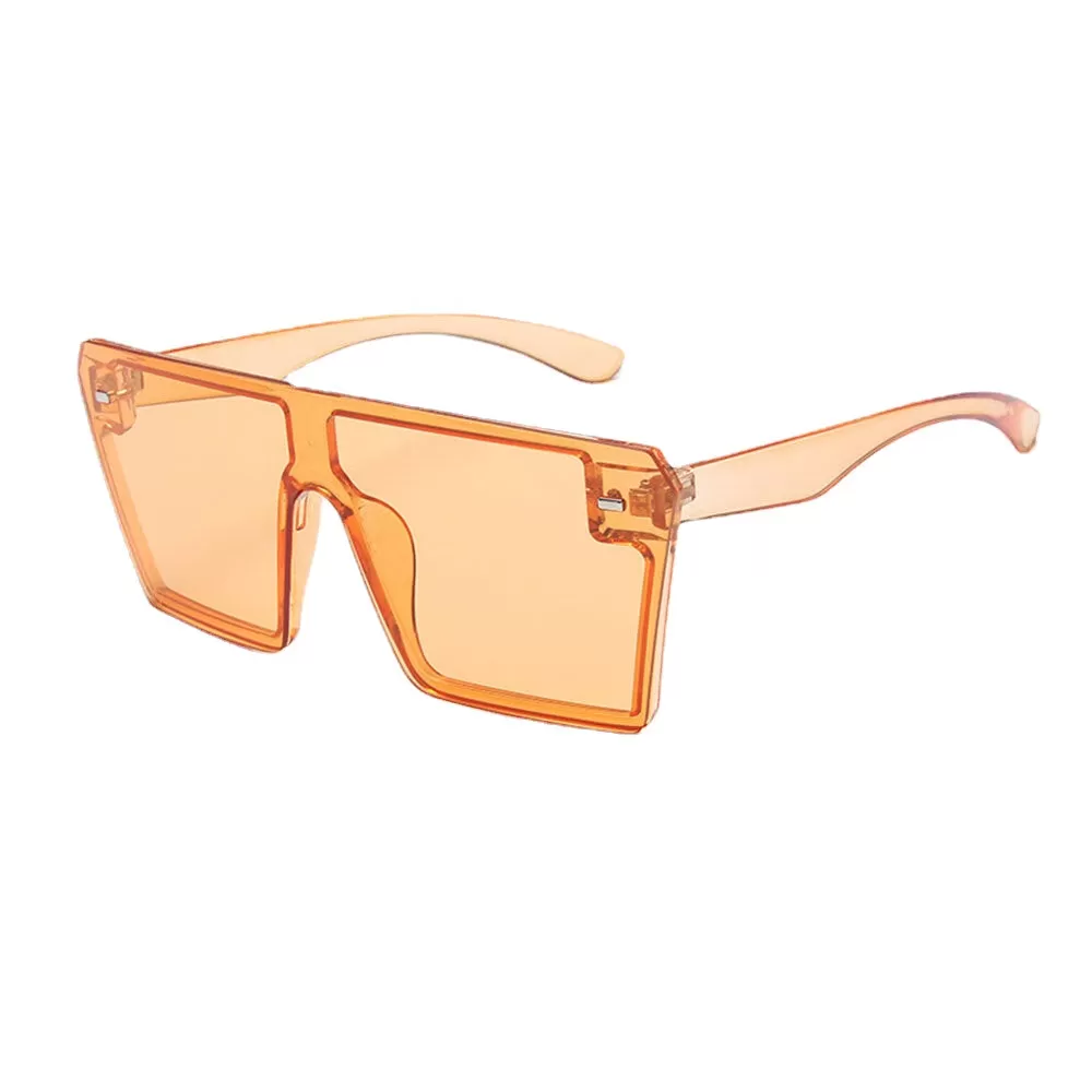 Women One-piece Plus Size Frame Reteo Square Shape Bright Color Personality Sunglasses