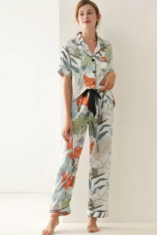 Women's Pajama Set Bottom-up with Pockets