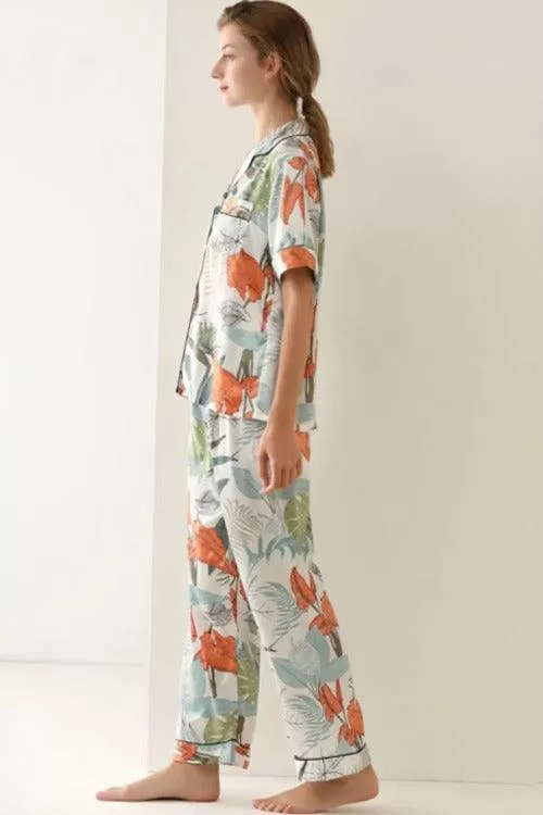 Women's Pajama Set Bottom-up with Pockets